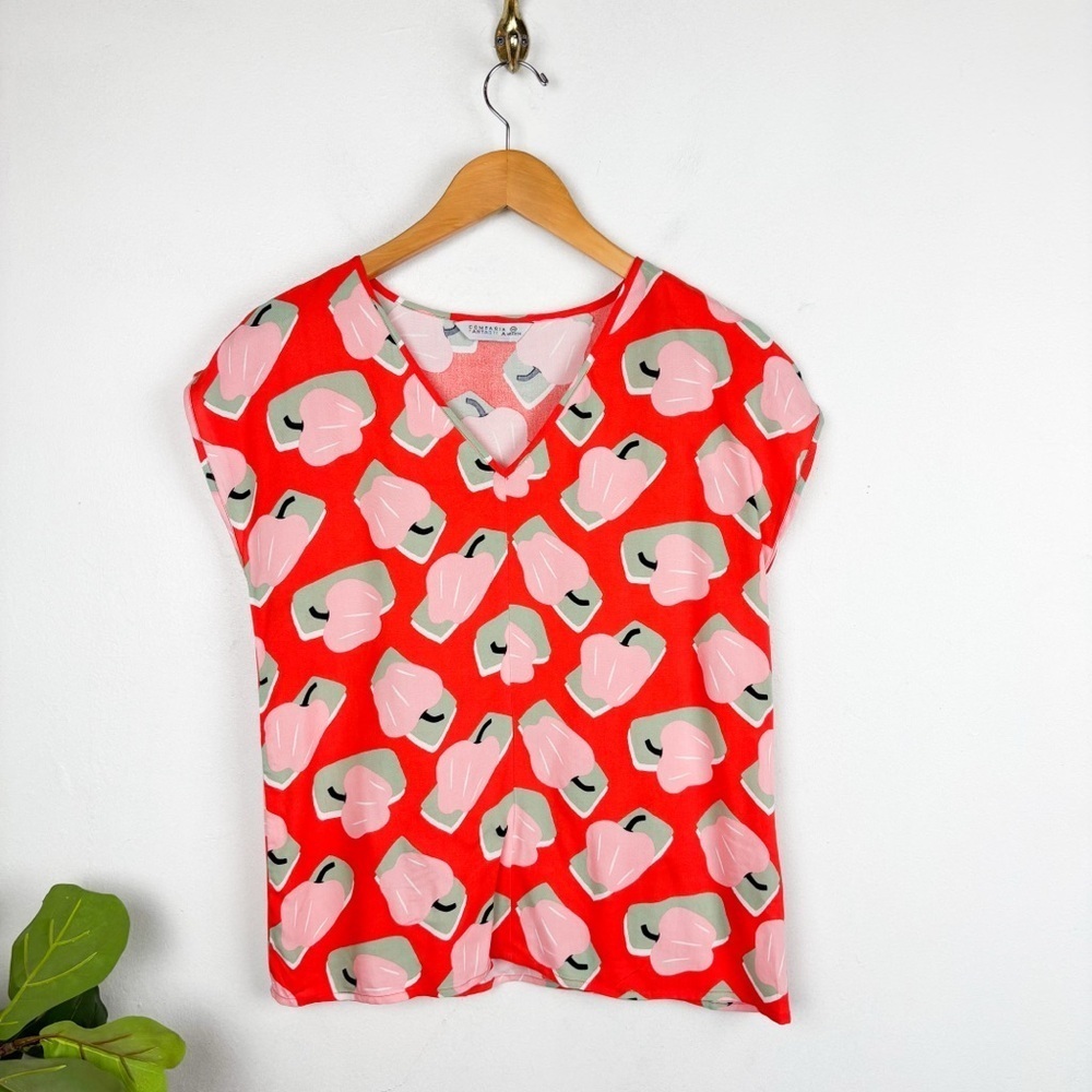 Campania Fantastica Apple Of My Eye V-Neck Top Sz XS - Picture 3 of 7
